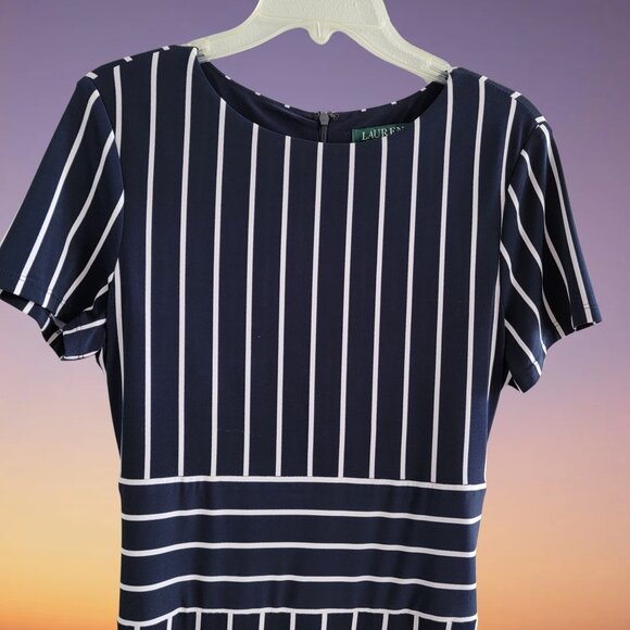 Ladies Ralph Lauren Size 10 Stripe Dress - Picture 4 of 10